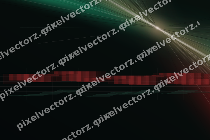Glowing neon chart background in red and green