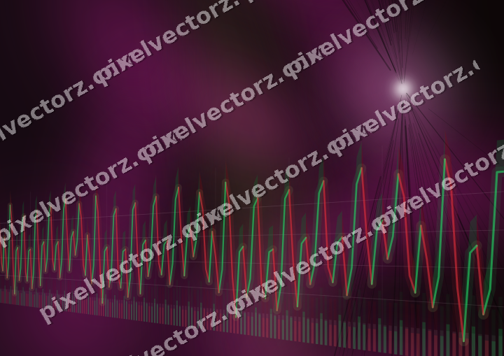 Glowing neon chart background in magenta and lime