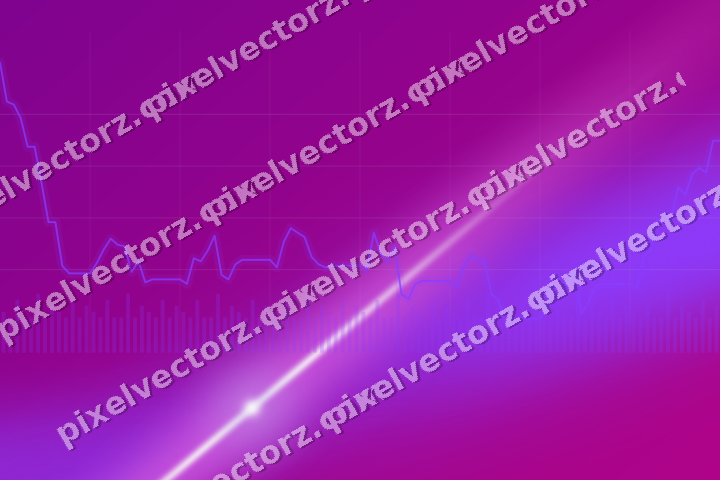 Glowing neon chart background in purple and blue