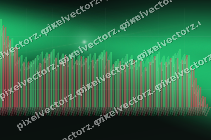 Glowing neon chart background in green and amber
