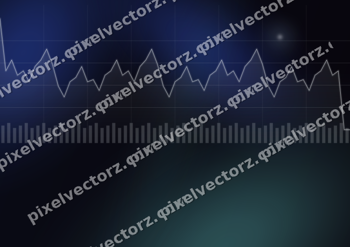 Glowing neon chart background in blue and cyan