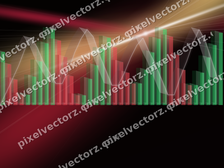 Glowing neon chart background in pink and red