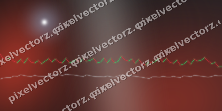 Glowing neon chart background in red and pale amber