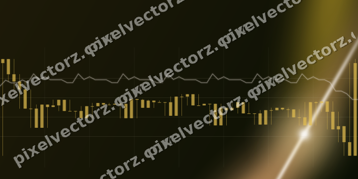 Glowing neon chart background in amber and orange