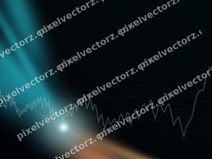 Glowing neon chart background in teal and orange