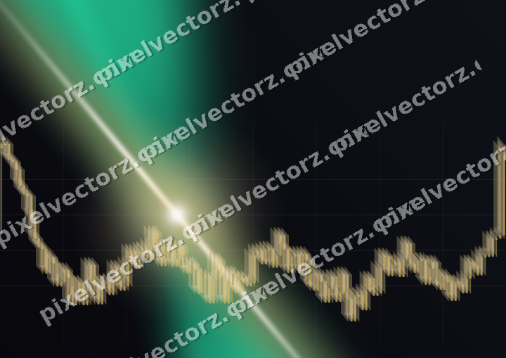 Glowing neon chart background in amber and green