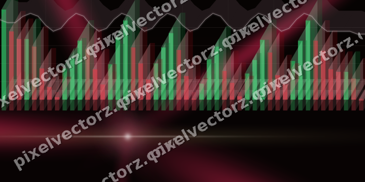 Glowing neon chart background in pink and amber