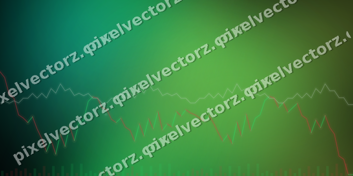 Glowing neon chart background in green and lime