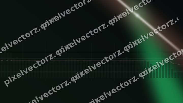 Glowing neon chart background in green and red