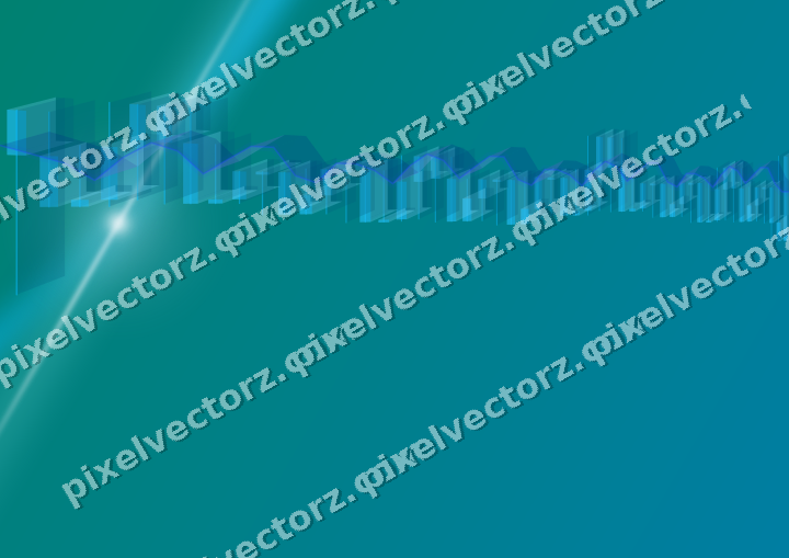 Glowing neon chart background in cyan and teal