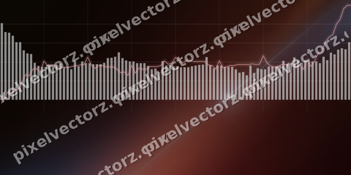 Glowing neon chart background in blue and red