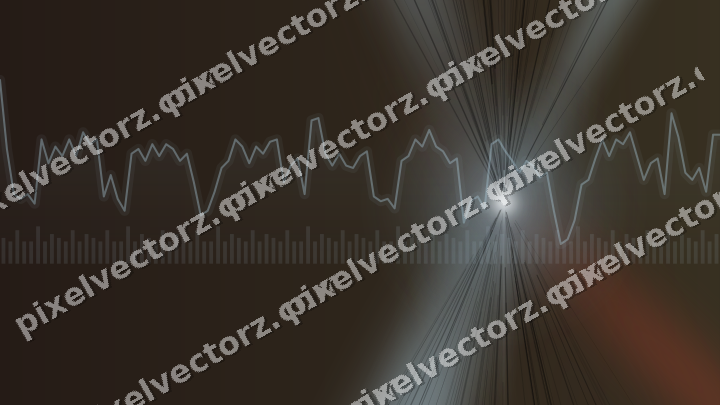 Glowing neon chart background in cyan and red