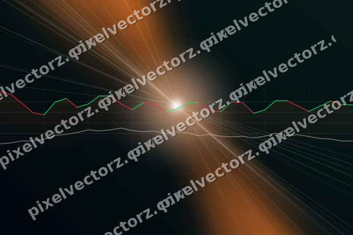 Glowing neon chart background in orange and teal