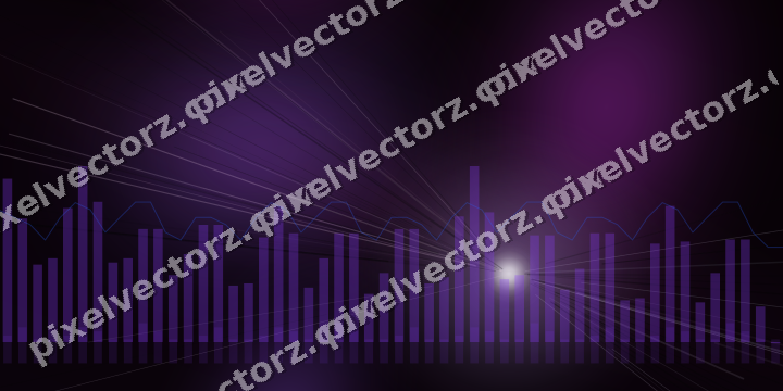 Glowing neon chart background in purple and blue