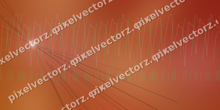 Glowing neon chart background in red and orange