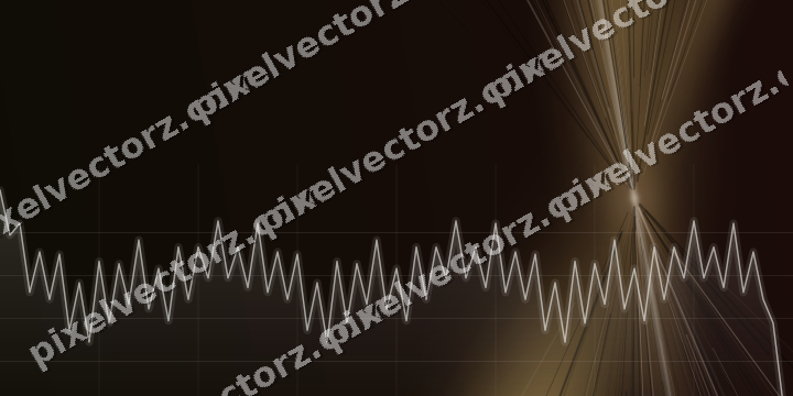 Glowing neon chart background in orange and amber