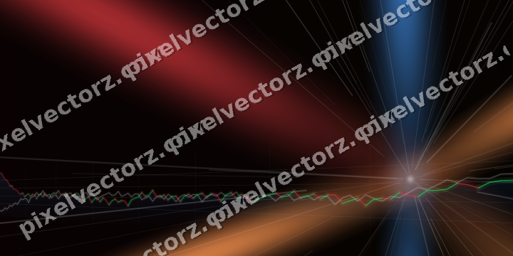 Glowing neon chart background in blue and red