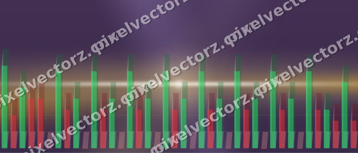 Glowing neon chart background in amber and purple