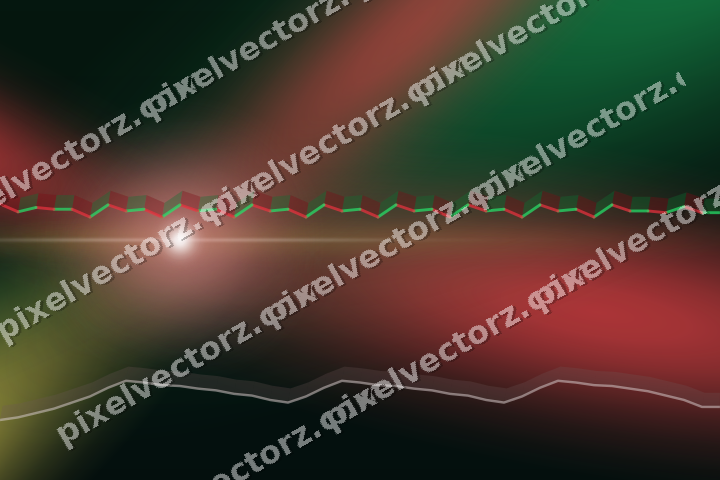 Glowing neon chart background in red and orange
