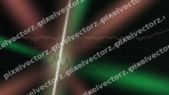 Glowing neon chart background in green and red