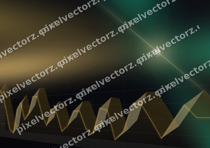 Glowing neon chart background in amber and green