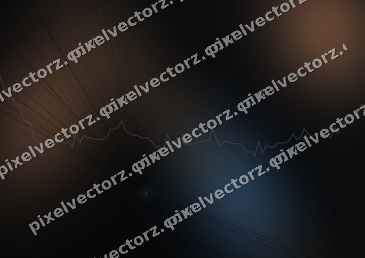 Glowing neon chart background in blue and orange