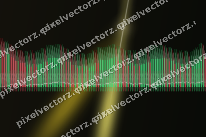 Glowing neon chart background in amber and yellow