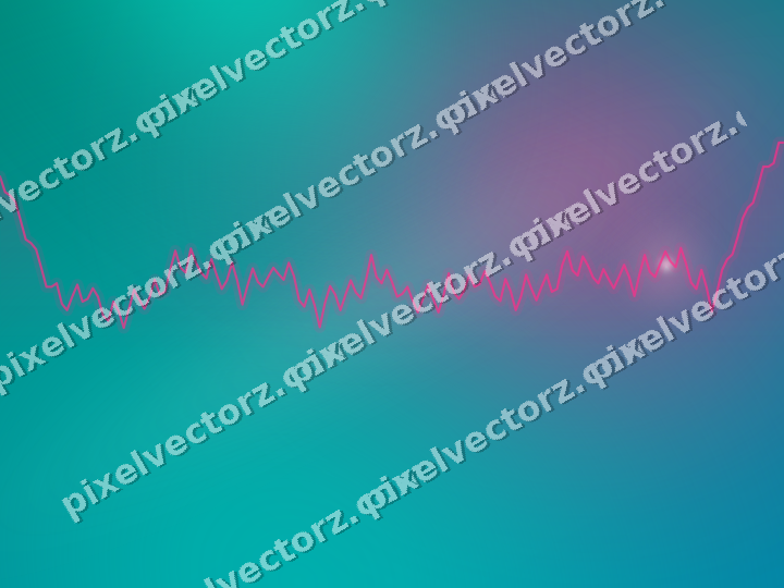 Glowing neon chart background in pink and orange