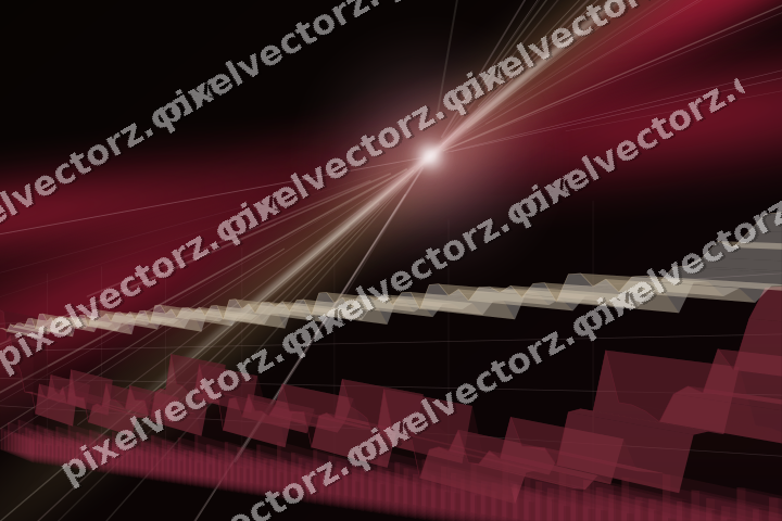 Glowing neon chart background in pink and red