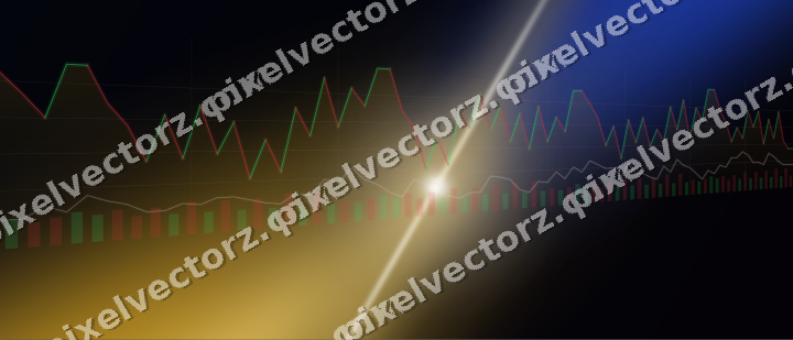 Glowing neon chart background in amber and blue