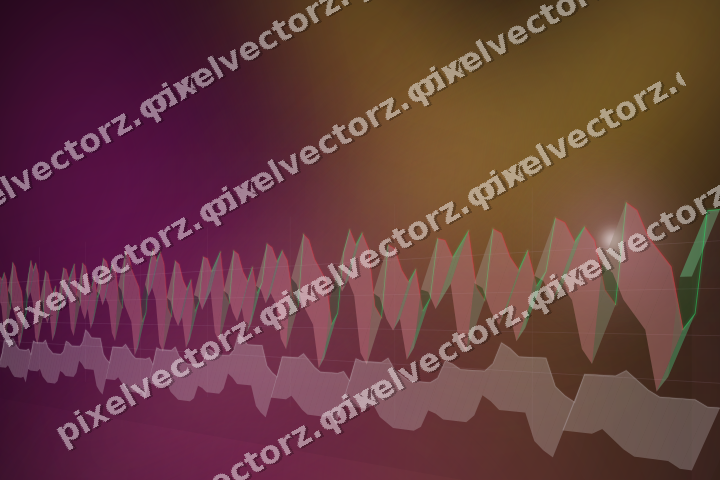 Glowing neon chart background in magenta and amber