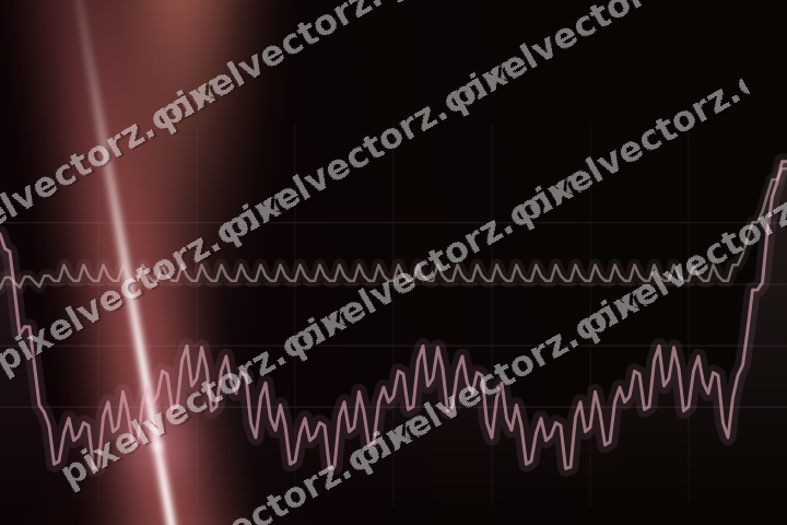 Glowing neon chart background in pink and red