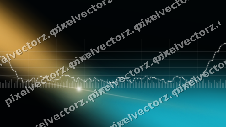 Glowing neon chart background in amber and teal