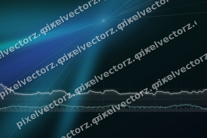 Glowing neon chart background in cyan and teal
