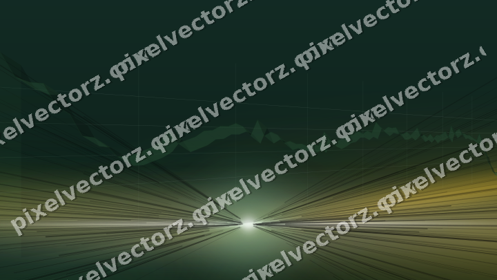 Glowing neon chart background in dark green and amber