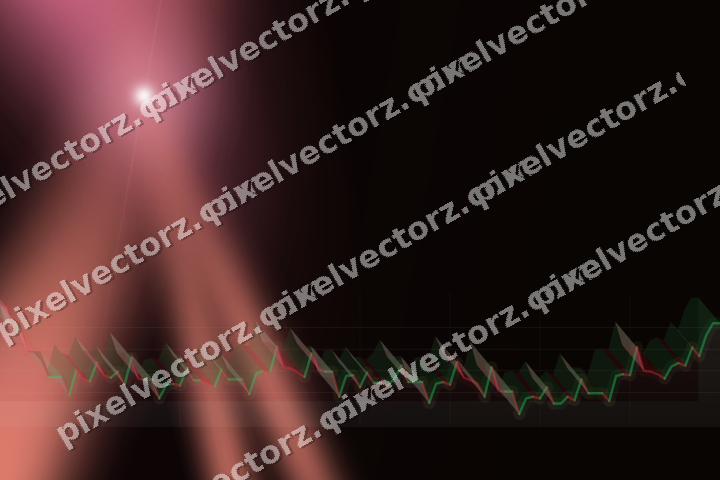 Glowing neon chart background in pink and red