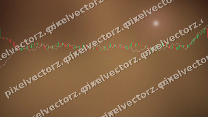 Glowing neon chart background in red and orange