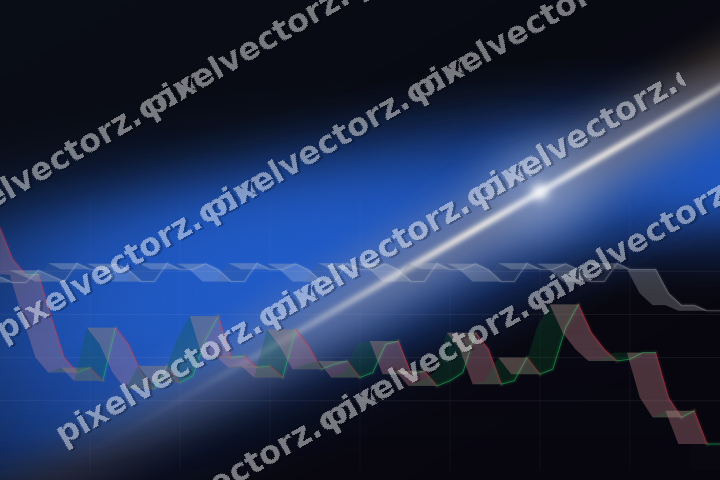 Glowing neon chart background in blue and red