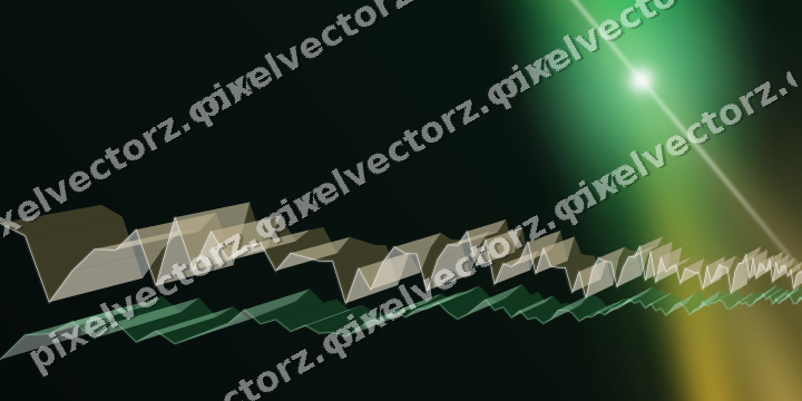 Glowing neon chart background in green and amber
