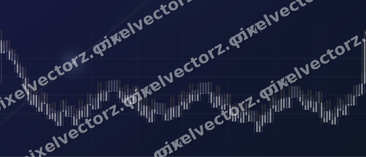 Glowing neon chart background in dark blue and amber