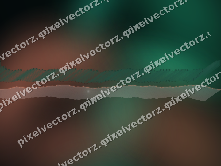 Glowing neon chart background in green and orange