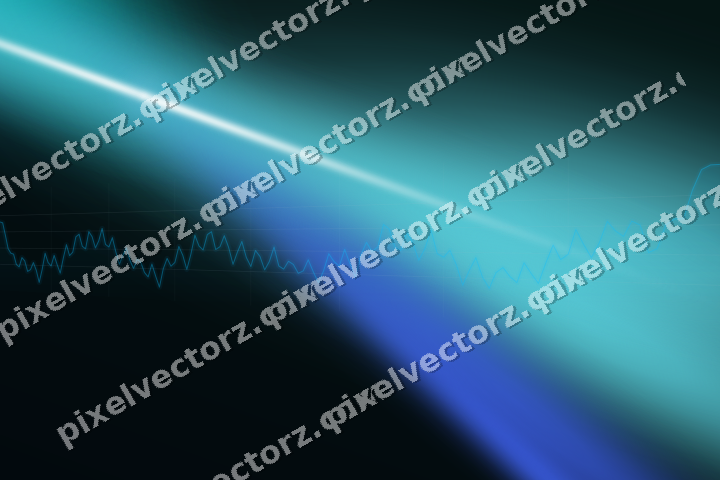 Glowing neon chart background in cyan and teal