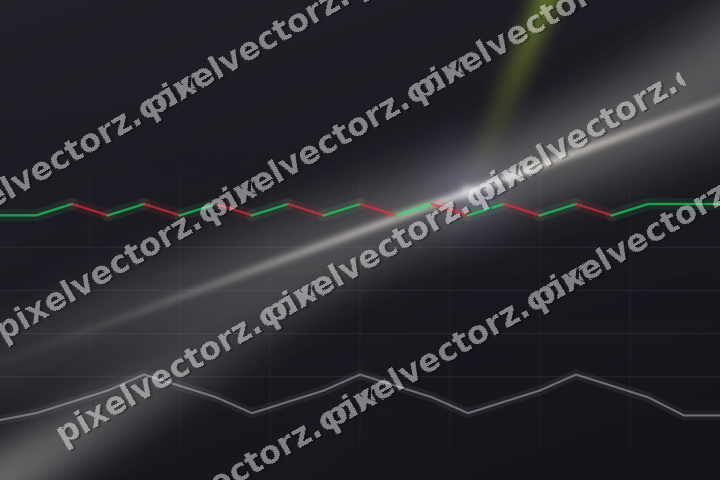 Glowing neon chart background in purple and lime