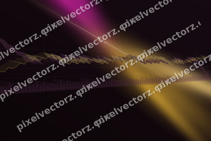 Glowing neon chart background in magenta and amber