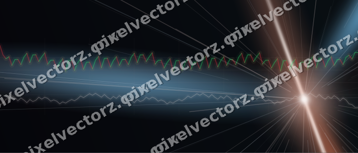 Glowing neon chart background in orange and cyan