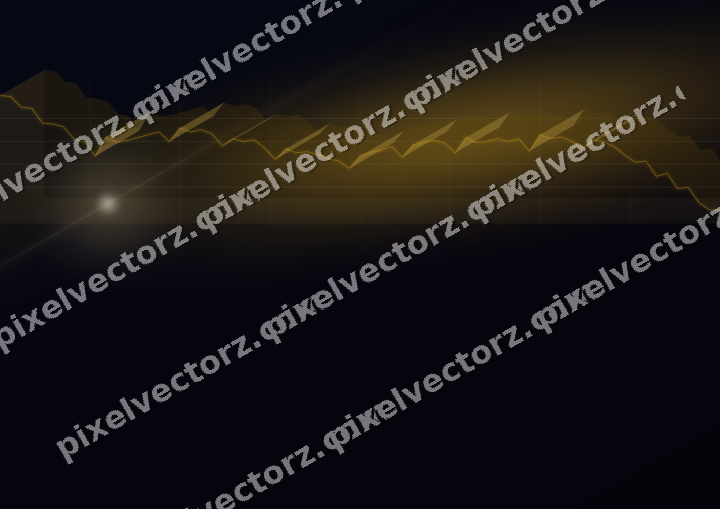 Glowing neon chart background in amber and blue