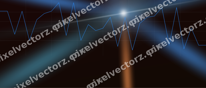 Glowing neon chart background in blue and red