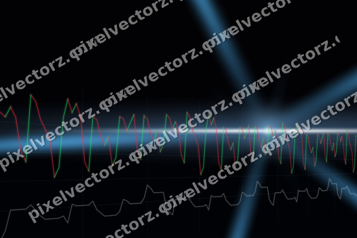 Glowing neon chart background in cyan and blue