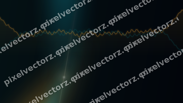 Glowing neon chart background in amber and teal