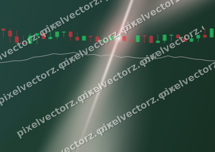 Glowing neon chart background in red and dark green